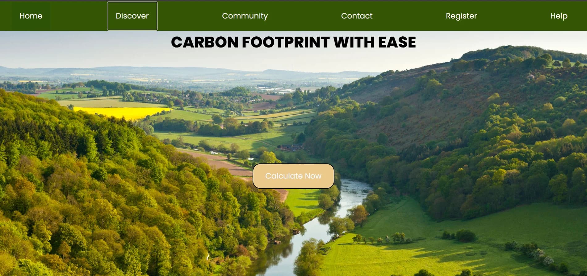 Carbon Footprint calculator interface