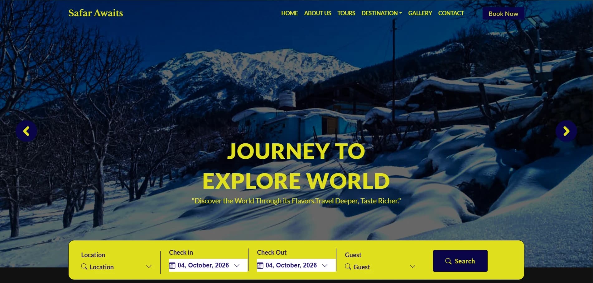 Safar Awaits travel interface